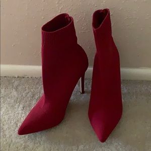 Red Aldo Ysissa stiletto sock boots!